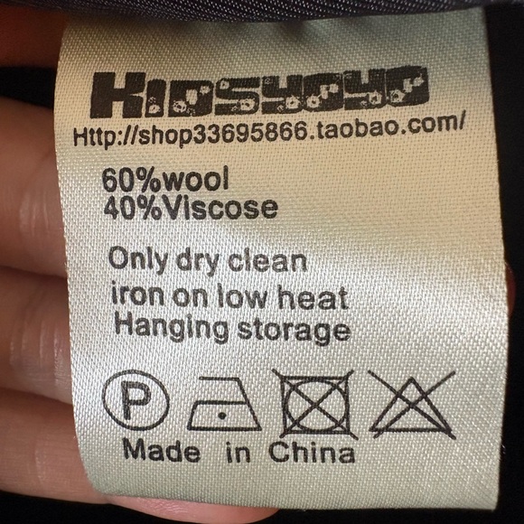 Lolita Kidsyoyo Black Wool Dress Coat, Medium - Picture 7 of 9